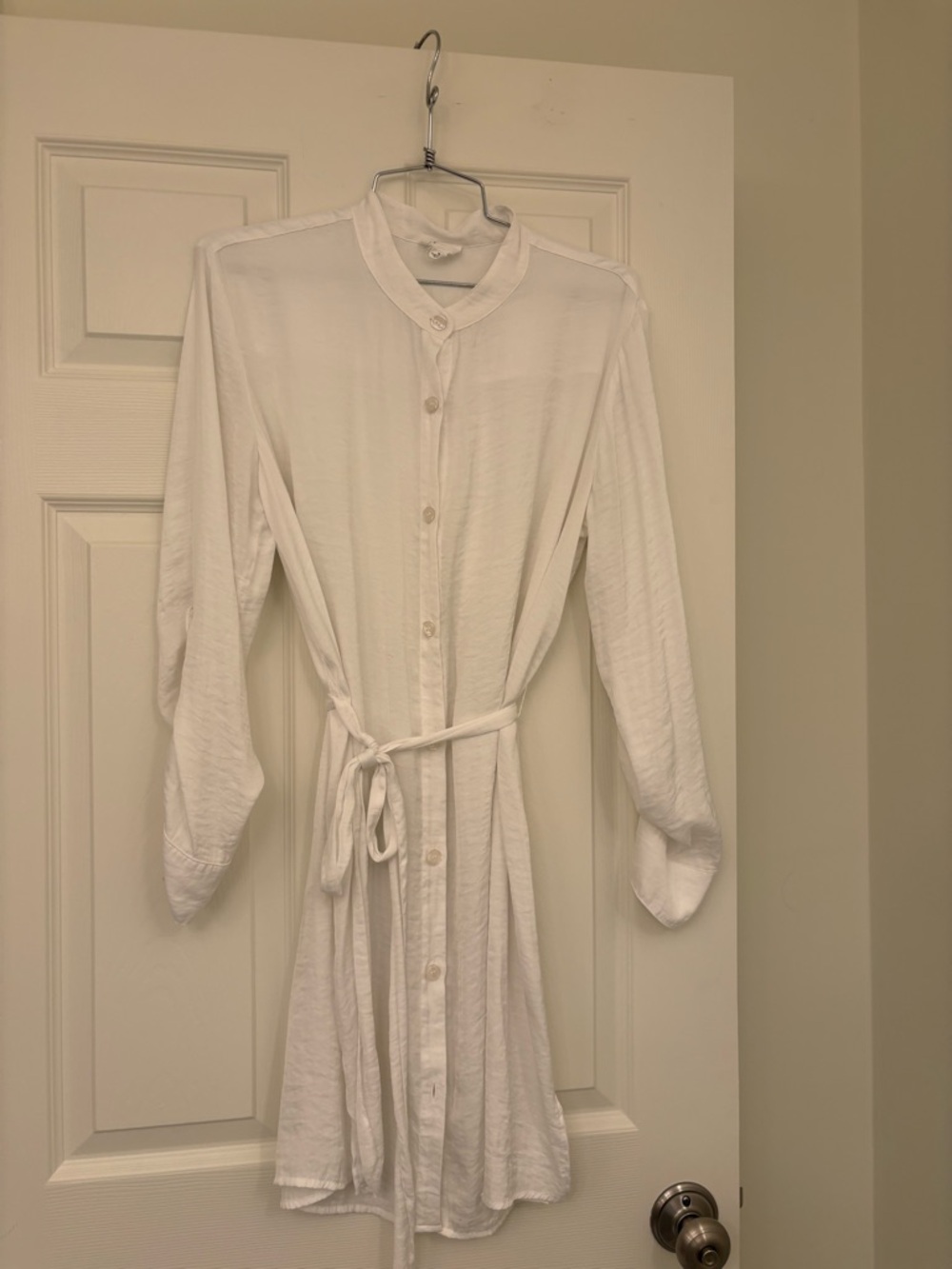 Summersalt White Button-Front cover up with Tie Waist